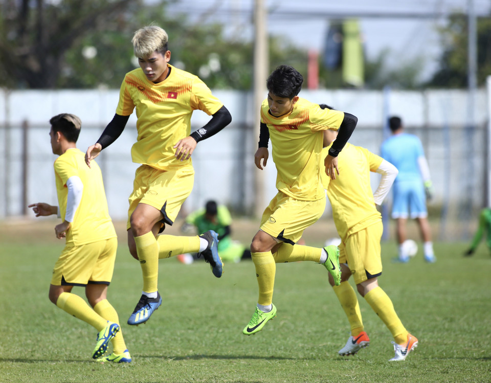 U23 Việt Nam chỉ tập duy nhất buổi sáng trong ngày 11/1, sau đó trở lại tập bình thường với đầy đủ các cầu thủ vào ngày mai (12/1) để chuẩn bị cho trận đấu tới với U23 Jordan. (Ảnh: Nguyên An/Vietnam+)