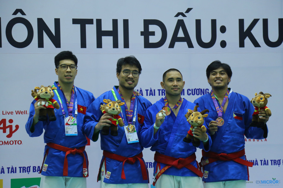 Đội tuyển Kurash sẽ tiếp tục hướng đến mục tiêu giành thêm huy chương vàng vào ngày thi đấu 11/5 với một số nội dung chung kết thế mạnh. (Ảnh: PV/Vietnam+)
