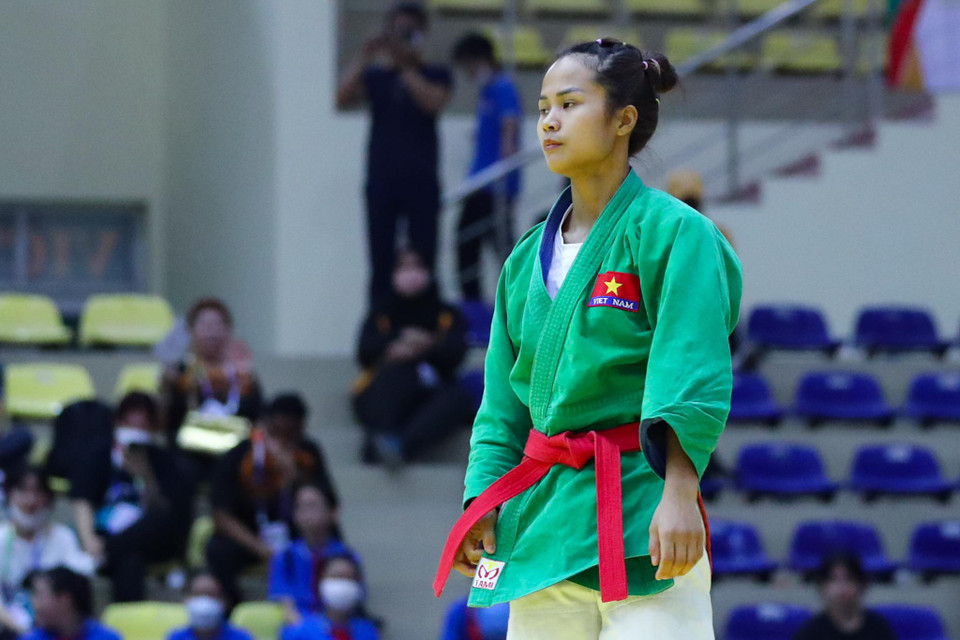 Vận động viên Tô Thị Trang mới 23 tuổi, đến từ Hà Đông và đã có 6 năm tập luyện môn Kurash. (Ảnh: PV/Vietnam+)