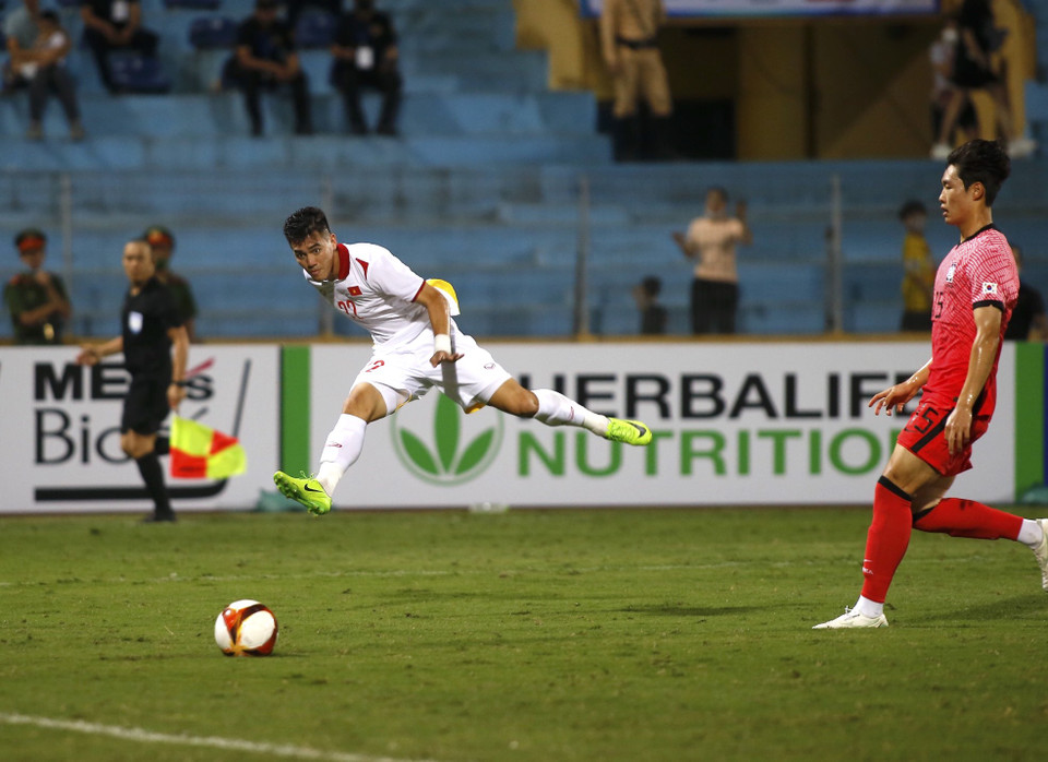 Tiền đạo số một của tuyển Việt Nam chưa cho thấy được phong độ cao nhất của khả năng săn bàn vốn có. (Ảnh: PV/Vietnam+)