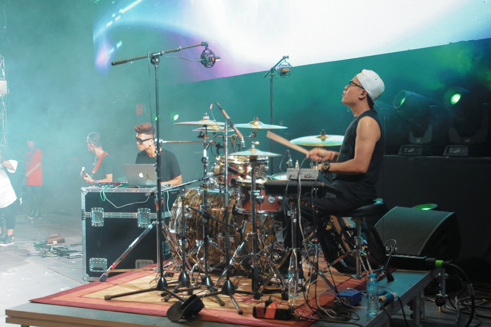 Hùng Cường, tay trống số một Việt Nam. (Ảnh: Giang Huy)