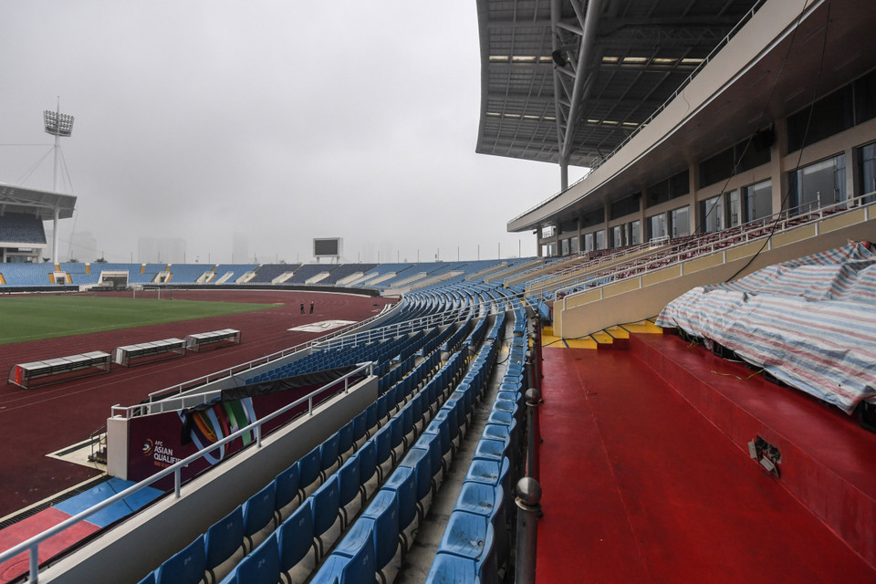 Ở thời điểm hiện tại, mọi công tác sửa chữa, nâng cấp tại sân Mỹ Đình chưa được hoàn tất. Trước mắt, sân vận động sẽ còn được sử dụng ở trận đấu Việt Nam-Oman vào ngày 24/3 tại vòng loại thứ ba World Cup 2022. (Ảnh: PV/Vietnam+)