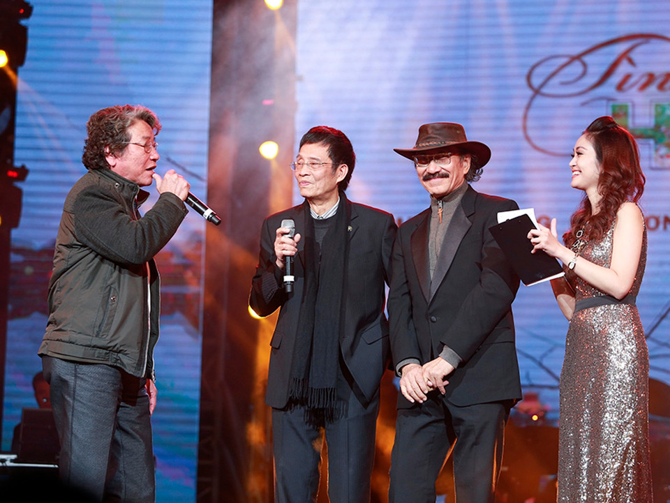 Ba nhạc sỹ, ba người bạn thân nhạc sỹ Nguyễn Cường, nhạc sỹ Phó Đức Phương và nhạc sỹ Trương Ngọc Ninh (Ảnh: Hải Bá)