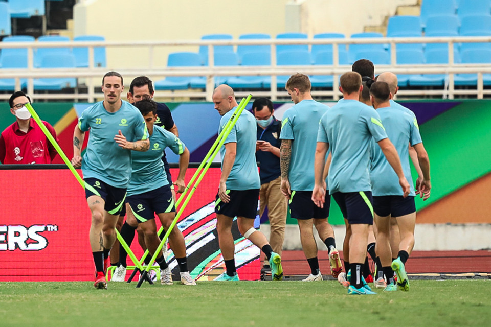 Với sức mạnh vượt trội, đội tuyển Australia tự tin hướng tới chiến thắng trước Việt Nam ngay tại Mỹ Đình. (Ảnh: PV/Vietnam+)