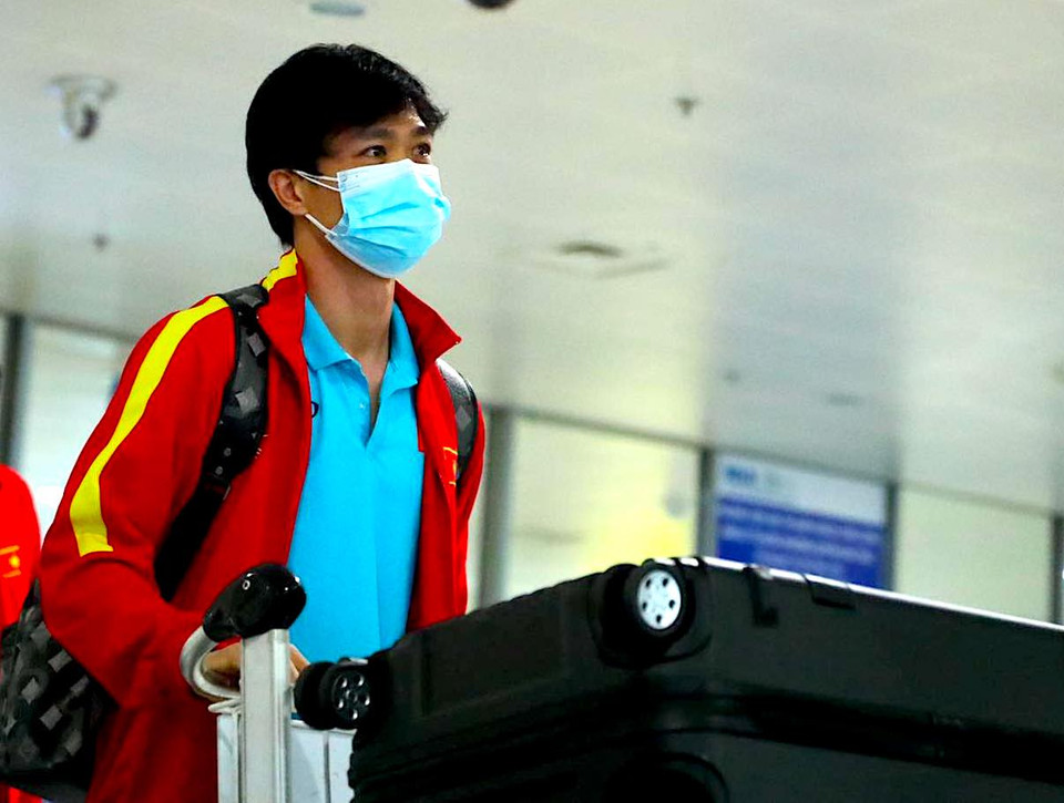 Sau khi về nước, toàn đội phải thực hiện cách ly y tế theo quy định, sau đó được nghỉ ngơi ít ngày trước khi trở lại hội quân tại Hà Nội. (Ảnh: CTV/Vietnam+)