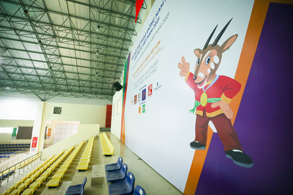 Giám đốc Trung tâm Văn hóa, Thông tin và Thể thao huyện Hoài Đức, ông Vũ Văn Chuyền cho biết mọi công tác chuẩn bị gần như hoàn tất và sẵn sàng chờ ngày SEA Games 31 khởi tranh. (Ảnh: PV/Vietnam+)