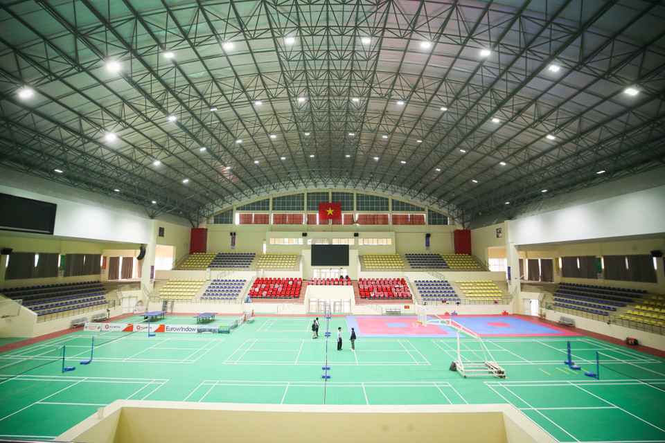 Tới thời điểm hiện tại, mọi công tác chuẩn bị về cơ sở hạ tầng tại nhà thi đấu Hoài Đức hoàn thành hơn 80% theo kế hoạch. (Ảnh: PV/Vietnam+)