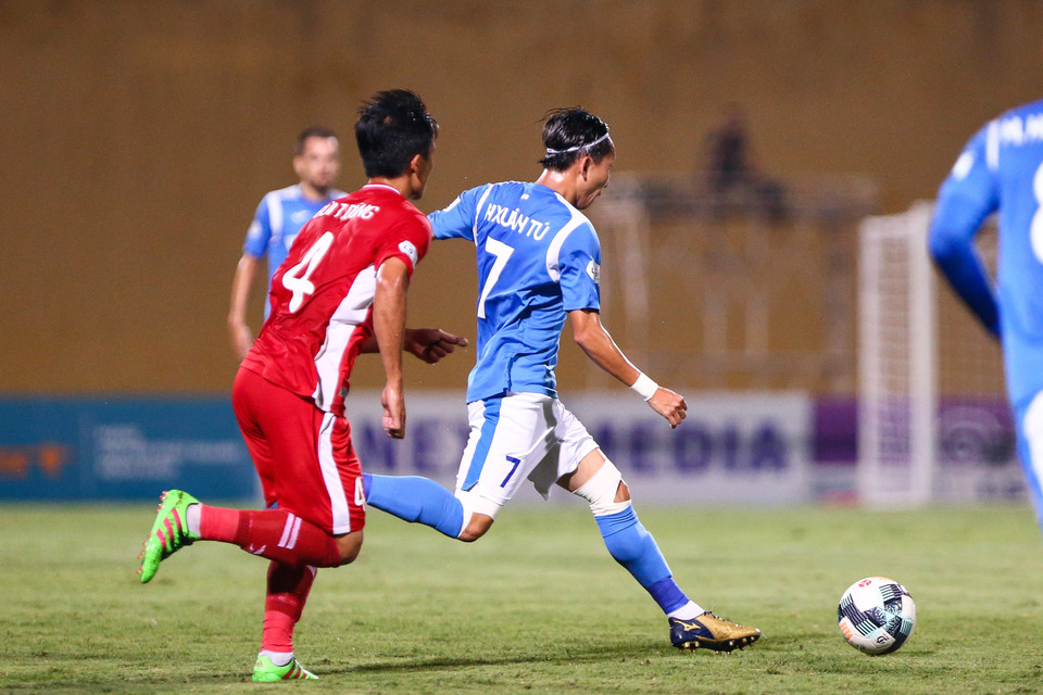 Than Quảng Ninh không thể thắng Viettel ở vòng 4 V-League 2020 tối 11/6 nhưng chơi tốt và chủ động hơn đối thủ. (Ảnh: Nguyên An/Vietnam+)