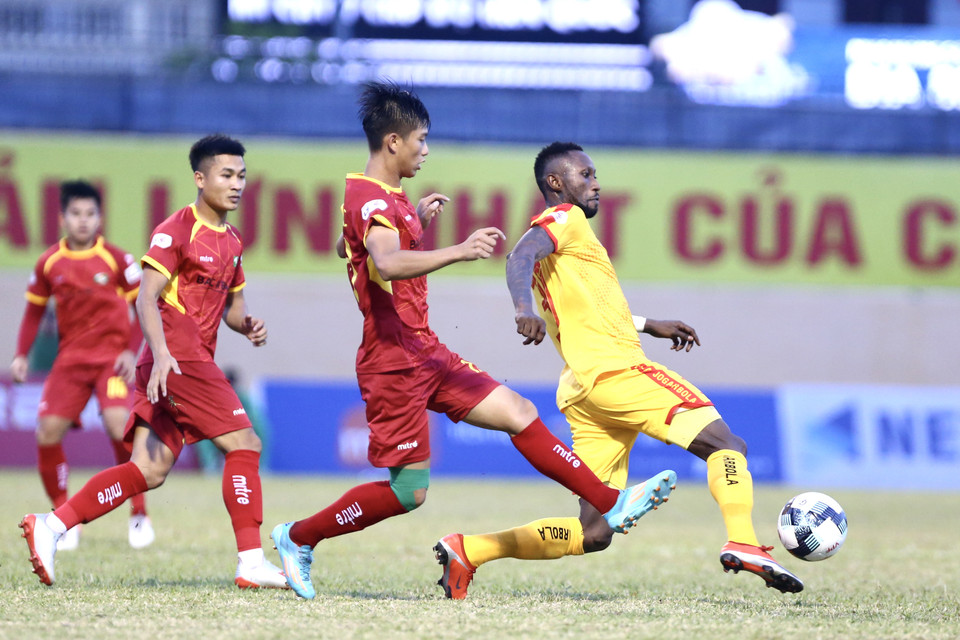 Thanh Hóa tiếp đón Sông Lam Nghệ An ở vòng 4 V-League 2020 trên sân nhà với quyết tâm cao trong ngày ra mắt của huấn luyện viên Nguyễn Thành Công. (Ảnh: Nguyên An/Vietnam+)