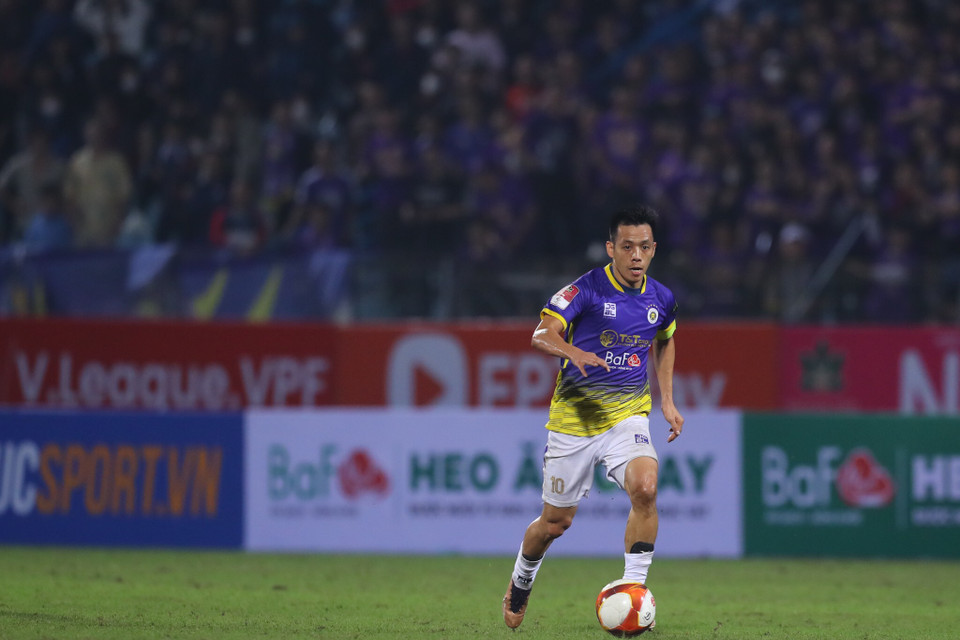 Tiền đạo Văn Quyết và đồng đội đã lấy lại tự tin sau trận thắng trước đối thủ khó chịu.(Ảnh: PV/Vietnam+) 