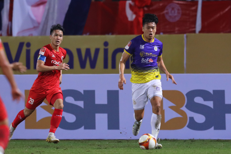 Hà Nội FC thắng Công an Hà Nội với tỷ số 2-0 tại vòng 2 V-League 2023 trên sân nhà Hàng Đẫy vào tối nay (9/2). (Ảnh: PV/Vietnam+)