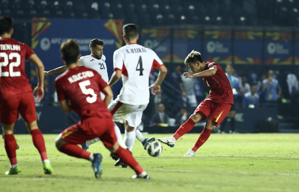 Ở trận đấu đã qua, U23 Jordan đã gặp không ít khó khăn trước U23 Việt Nam. (Ảnh: Nguyên An/Vietnam+)