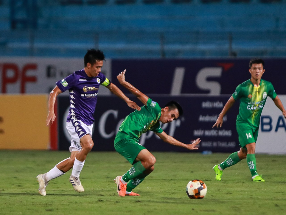 Được đánh giá cao hơn nhiều, Hà Nội FC không gặp nhiều khó khăn trước Cần Thơ ở vòng tứ kết cúp Quốc gia 2020 tối 11/9 với thế trận áp đảo. (Ảnh: Hiển Nguyễn/Vietnam+)