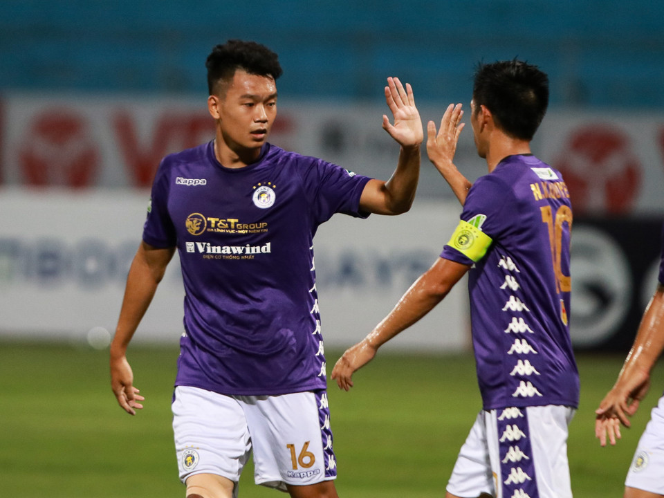 Thắng đậm Cần Thơ giúp Hà Nội FC vào bán kết cúp Quốc gia 2020 đối đầu câu lạc bộ Thành phố Hồ Chí Minh, đội đã thắng Bà Rịa-Vũng Tàu ở trận tứ kết trước đó. (Ảnh: Hiển Nguyễn/Vietnam+)