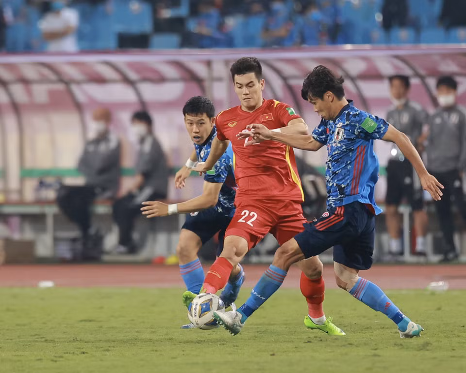 Không có bất ngờ, đội tuyển Việt Nam thua 0-1 Nhật Bản ở lượt trận thứ năm vòng loại World Cup 2022 khu vực châu Á diễn ra vào tối nay (11/11). (Ảnh: PV/Vietnam+)