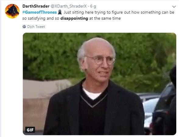 DarthShrader: "Tôi chỉ đang ngồi đây và cố hiểu làm thế nào mà một bộ phim vừa khiến bạn hài lòng, vừa khiến bạn thất vọng cùng một lúc được." (Nguồn: Twitter)