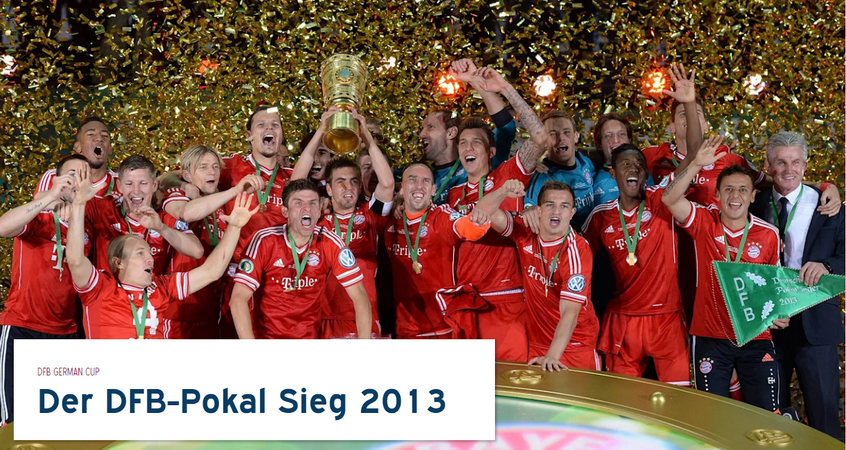 Trận chung kết diễn ra ngày 1/6/2013, FC Bayern thắng VfB Stuttgart với tỷ số 3-2. Ghi bàn: Müller, Gomez,Harnik (Nguồn: Fcb.de)