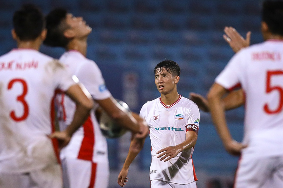 Viettel thua ngược 1-2 Hà Nội FC ở trận chung kết cúp Quốc gia 2020 tối 20/9, đành ngậm ngùi về nhì và không có danh hiệu sau hai năm. (Ảnh: Hiển Nguyễn/Vietnam+)