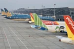 Máy bay của các hãng hàng không Việt Nam tại sân bay quốc nội. (Ảnh: PV/Vietnam+)