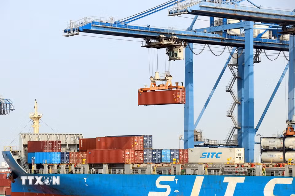 Các cảng tại Thành phố Hồ Chí Minh luôn tấp nập các tàu làm hàng. (Ảnh: Tiến Lực/TTXVN)
