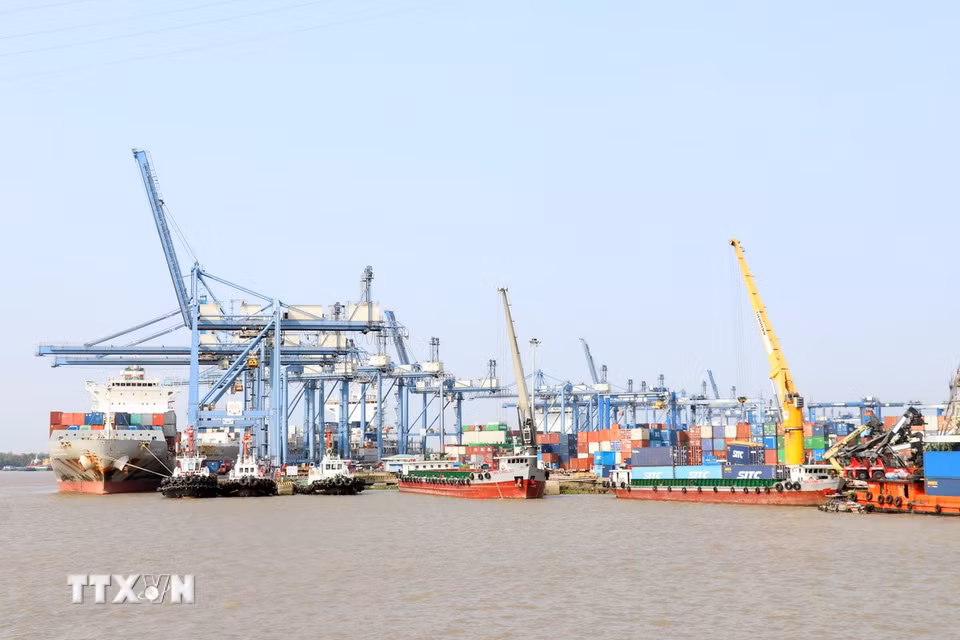 Tân cảng Cát Lái phát triển vượt bậc, trở thành cảng container lớn và hiện đại nhất Việt Nam. (Ảnh: Tiến Lực/TTXVN)
