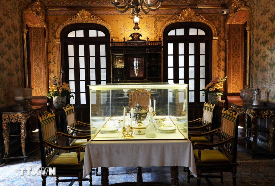 Phòng ăn trong Cung An Định, thành phố Huế. (Ảnh: Nguyên Lý/TTXVN)