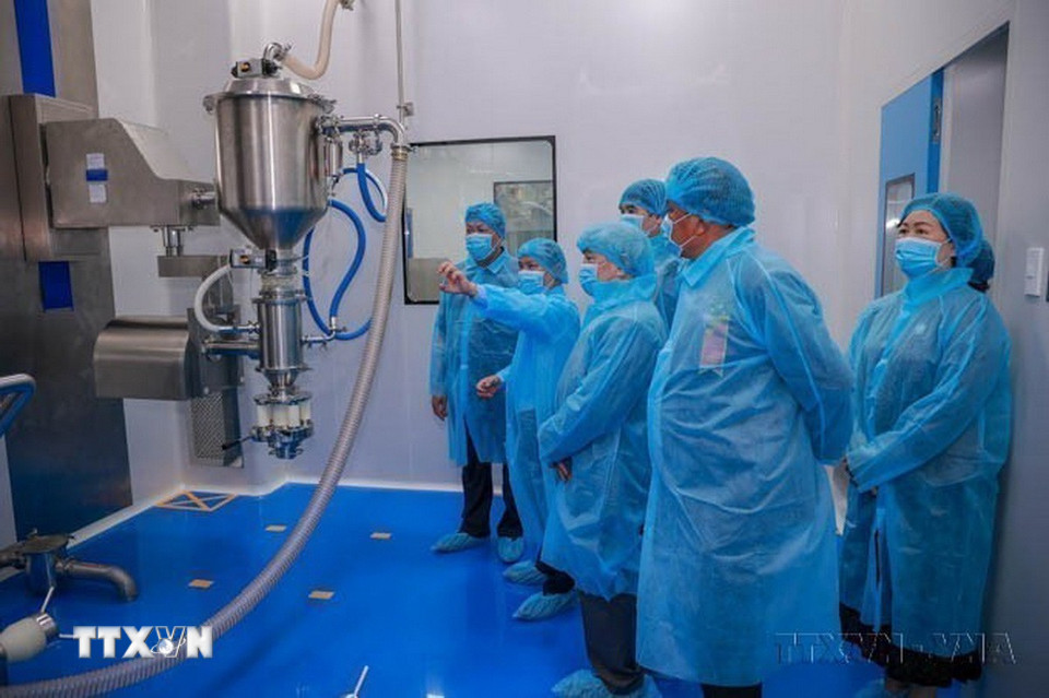 Công ty Cổ phần Dược-Trang thiết bị Y tế Bình Định (Bidiphar) đưa vào sử dụng Nhà máy sản xuất thuốc điều trị ung thư và khởi công xây dựng Nhà máy sản xuất thuốc vô trùng thể tích nhỏ theo tiêu chuẩn GMP-EU, tháng 12/2023. (Ảnh: Sỹ Thắng/TTXVN)