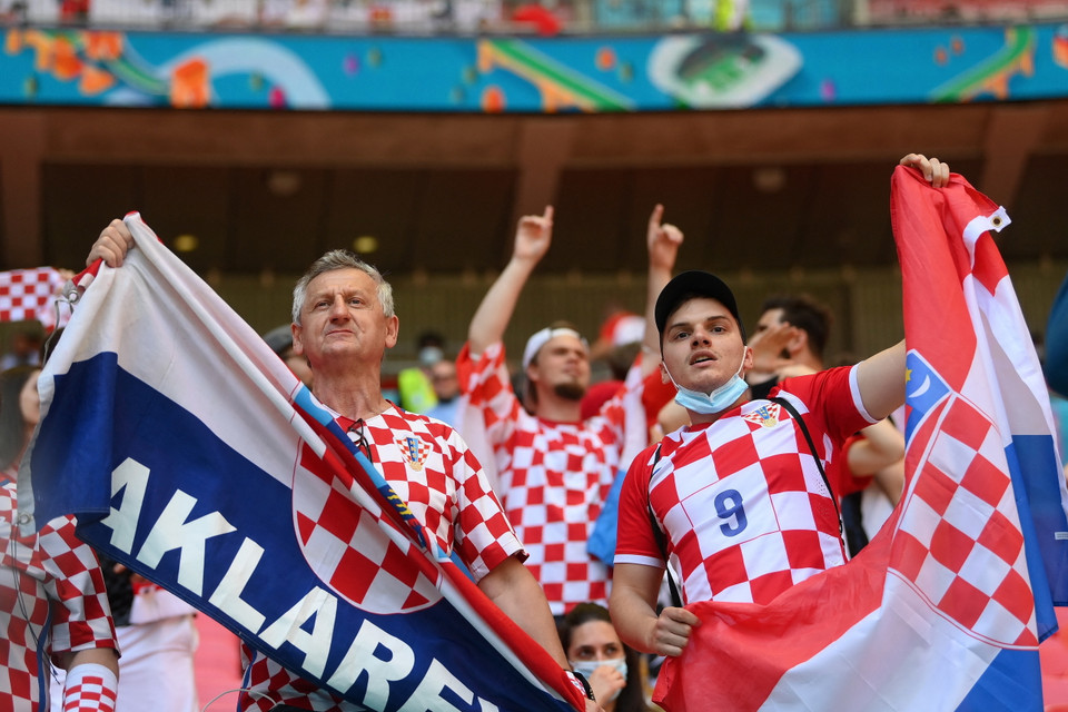 Các cổ động viên Croatia có mặt tại sân Wembley. (Nguồn: AFP)