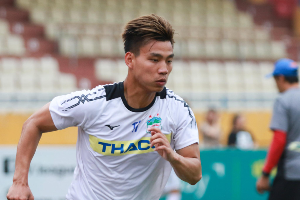 Trước trận gặp Viettel, Hoàng Anh Gia Lai nhận tin mừng khi Văn Thanh đã hoàn toàn trở lại tập luyện và sẵn sàng thi đấu chính ở trận tới. (Ảnh: Tá Hiển/Vietnam+)