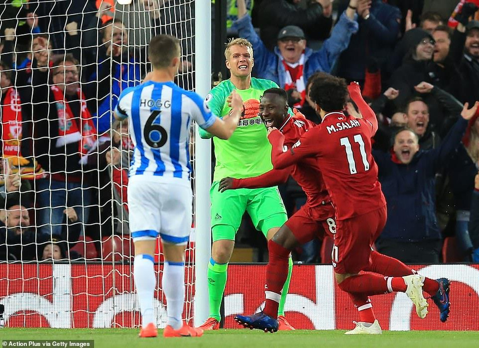 ...khi Naby Keita dứt điểm nhanh thành bàn sau đường chuyền của Mohamed Salah.