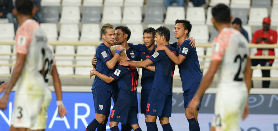 Thái Lan sau đó có bàn thắng gỡ hòa 1-1 do công của Teerasil Dangda. (Nguồn: AFC)