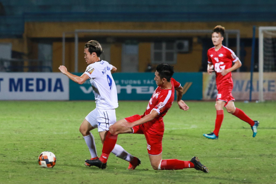 Tuấn Anh, Văn Thanh, Văn Toàn và Minh Vương đã sẵn sàng lên tuyển Việt Nam sau màn thể hiện ấn tượng trong chiến thắng 3-0 của Hoàng Anh Gia Lai trước Viettel vừa qua. (Ảnh: Nguyên An/Vietnam+)