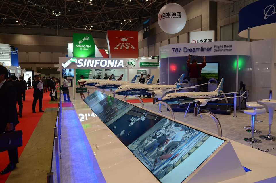 Gian triển lãm của hãng Boeing. (Ảnh: Thanh Hữu-Nguyễn Tuyến/Vietnam+)