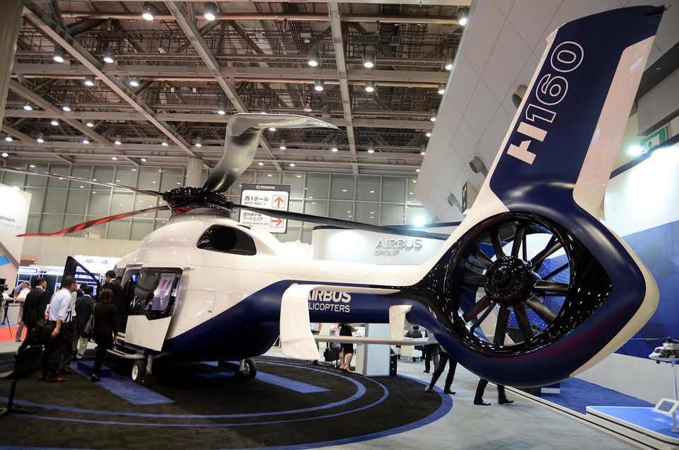 Máy bay trực thăng H160 của hãng Aribus. (Ảnh: Thanh Hữu-Nguyễn Tuyến/Vietnam+)