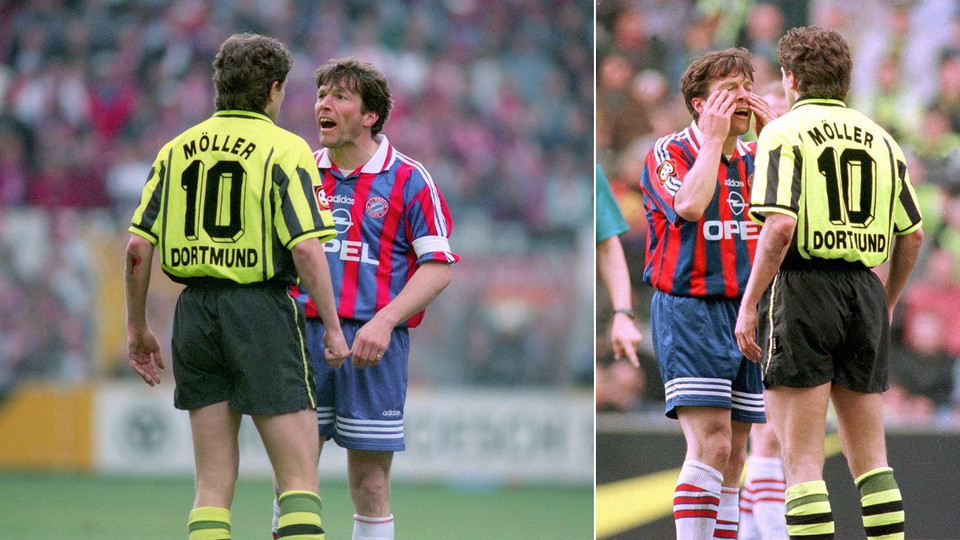 Tuy nhiên, mối thù giữa Lothar Matthäus và Andreas Möller, đỉnh điểm là hành động giả khóc lóc của Matthäus, đã giúp trận đấu này có được một chỗ trong biên niên sử. (Nguồn: fcbayern.com)