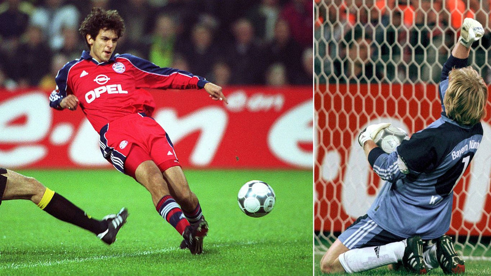 Trận đấu kết thúc với tỷ số 1-1. Roque Santa Cruz (trái) giúp Bayern dẫn trước, Fredi Bobic là người gỡ hòa cho Dortmund. Khi trận đấu chỉ còn ít phút, Tomas Rosicky đã tung một cú sút khiến bóng đập vào góc khung thành trước khi bật ra đúng vào đôi tay của Oliver Kahn. (Nguồn: fcbayern.com)