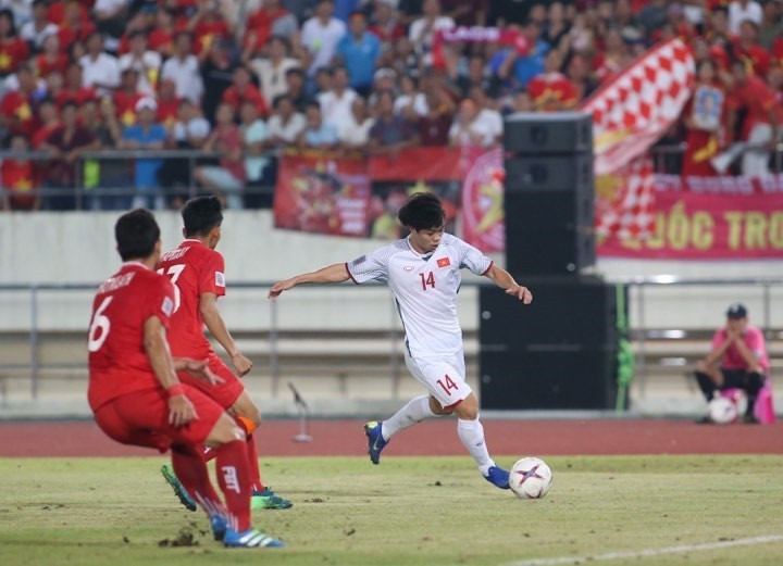 Công Phượng đã thi đấu ấn tượng ở trận ra quân AFF Suzuki Cup 2018 của Việt Nam. (Ảnh: Phạm Kiên/TTXVN)