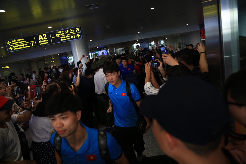 Công Phượng-Lương Xuân Trường, bộ đôi Hoàng Anh Ga Lai tại đội tuyển Việt Nam. (Ảnh: Trọng Đạt/TTXVN)