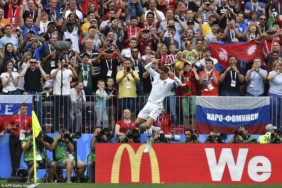 Đây cũng là bàn thắng thứ tư của CR7 tại World Cup 2018.