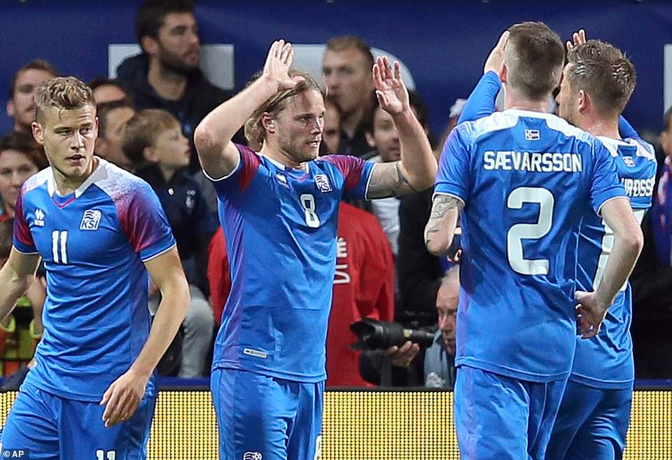 Ở trận đấu này, dù bị đánh giá thấp hơn song Iceland lại khởi đầu thuận lợi với bàn thắng mở tỷ số ở phút 30 của Birkir Bjarnason.