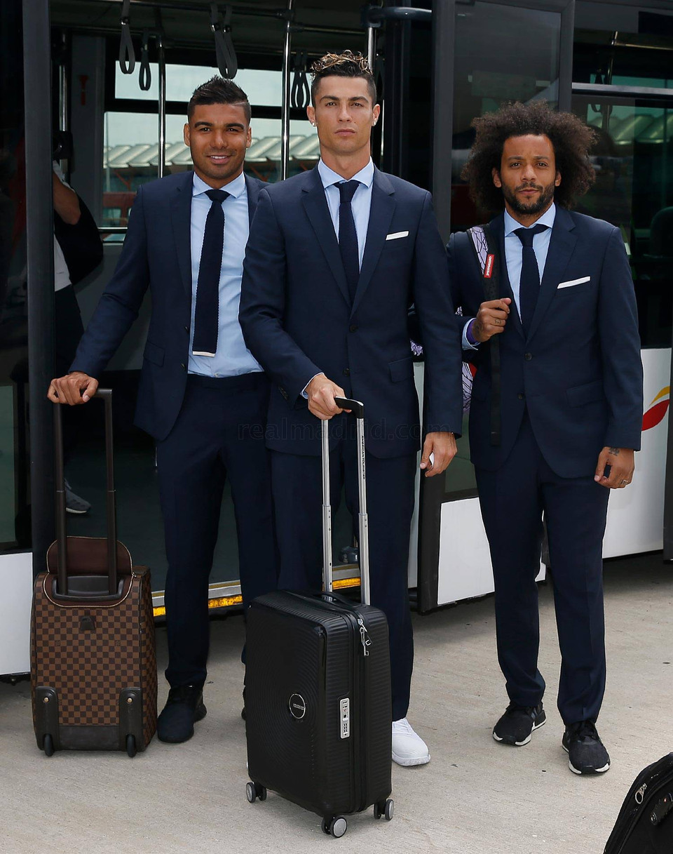 Cristiano Ronaldo và Marcelo tiếp tục lĩnh ấn tiên phong trong đoàn Real Madrid đến Kiev. (Nguồn: realmadrid.com)