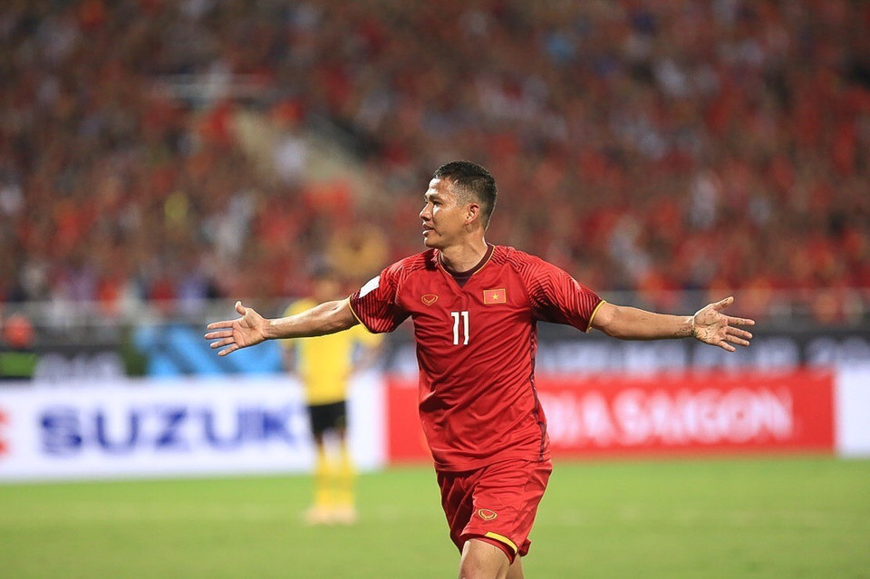 2-0 cũng là kết quả cuối cùng, và Việt Nam đang có được ưu thế trong cuộc đua giàn vé vào bán kết. (Ảnh: Trọng Đạt/TTXVN)