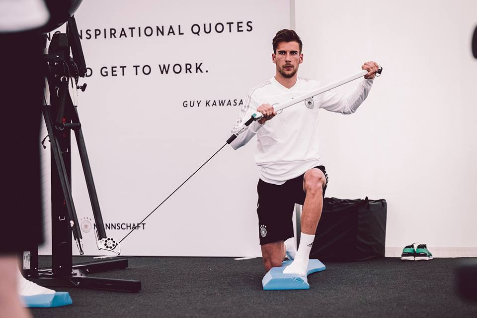 Các cầu thủ Đức đã ngay lập tức bước vào tập luyện. (Nguồn: dfb.de)