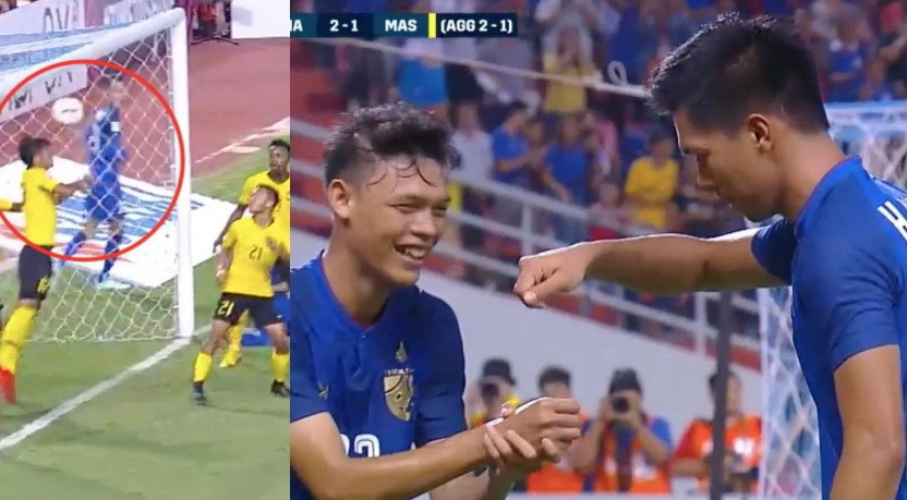 Sang hiệp 2, Thái Lan buộc phải dâng cao và họ đã may mắn có được bàn nâng tỷ số lên 2-1 bằng pha đánh đầu của Pansa Hemviboon sau tình huống bóng đập xà ngang bật xa ở phút 63.