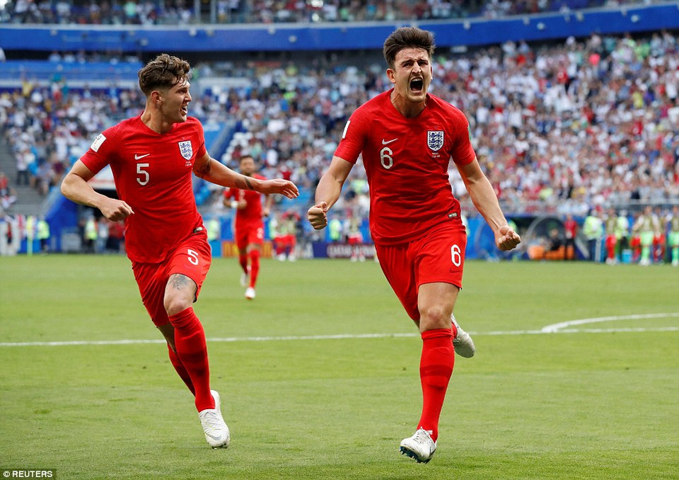 Harry Maguire (số 6) là người lập công. (Nguồn: Getty Images)