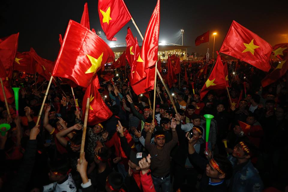 Danh hiệu mà người hâm mộ Việt Nam đã chờ đợi suốt 10 năm qua. (Ảnh: Đình Trọng/TTXVN)