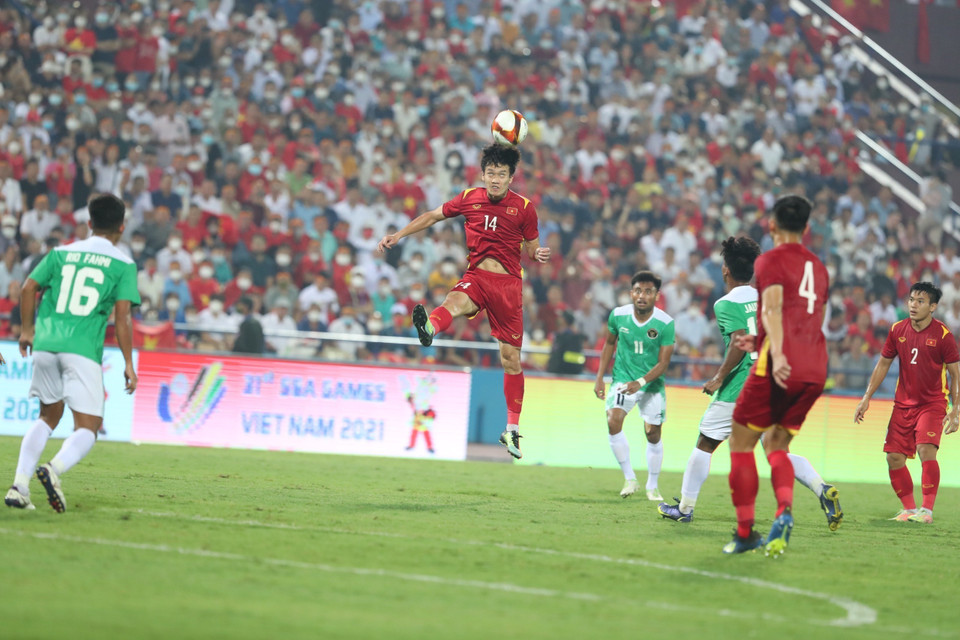 Nhưng tiếc rằng đã không có bàn thắng nào được. (Ảnh: Hoàng Linh/TTXVN)