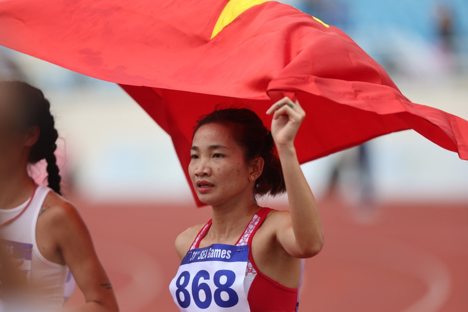 Đây không còn là điều quá xa lạ với Nguyễn Thị Oanh ở hai kỳ SEA Games gần đây. (Ảnh: Ngô Trần Hải An/Vietnam+)