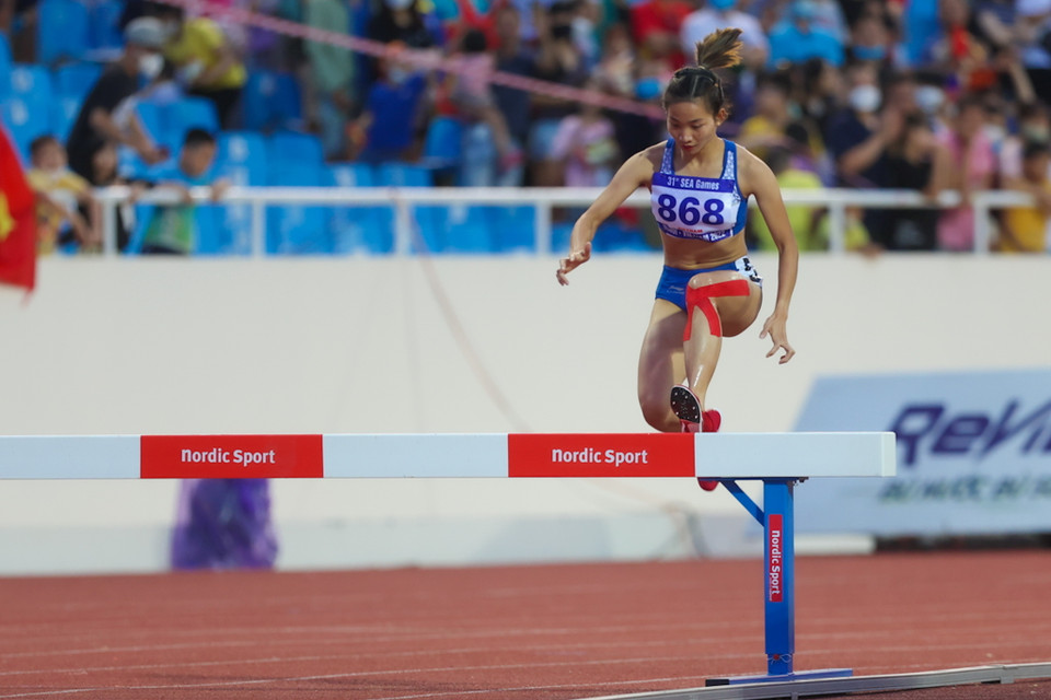 Trong khi đó, Nguyễn Thị Oanh tiếp tục thi đấu thành công. (Ảnh: Hải An/Vietnam+)