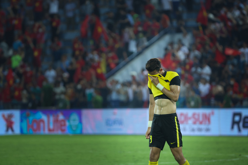 Thất bại này khiến U23 Malaysia lỡ cơ hội giành huy chương Vàng SEA Games. (Ảnh: Hải An/Vietnam+)